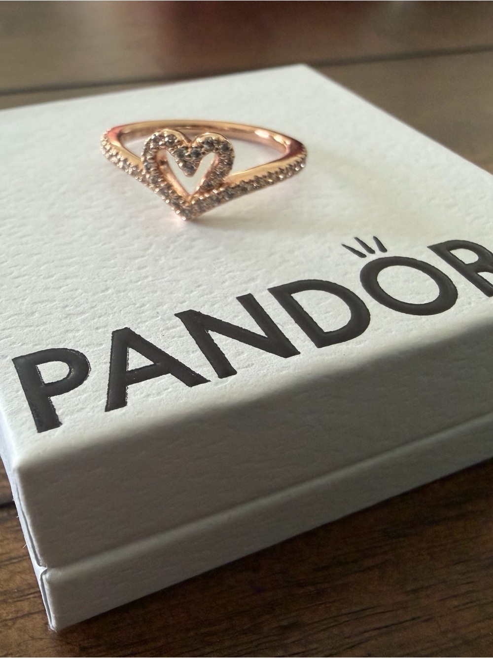 Pandora Authentic Timeless Wish Rose Gold Plate Ring SIZE 4.5 Imprint ALE MET 48